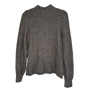 Marled Mock Neck Sweater Purple‎ Gray Large